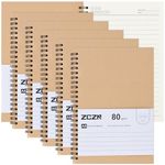 ZCZN A5 Lined Notebook, 6 Pack Spiral Notebook for School, Study, Office Use, 120 Pages/60 Sheets