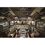 DORCEV 20x10ft Aircraft Cockpit Background for Photography Vintage Dashboard Indicator Instrument Backdrop Kids Birthday Party Decor Science Fiction Aviation Conference Airplane Flying Theme Supplies