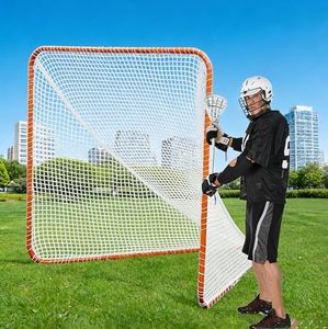 Portable Lacrosse Goal, 6x6FT Lacrosse Net, Lacrosse Goal with Steel Frame, Backyard Lacrosse Goal Net, Lacrosse Training Equipment for Kids & Youth