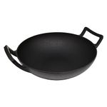 Cuisiland pre-Seasoned 30cm 12 inch cast Iron Wok