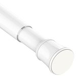 1PC Extendable Curtain Rod Telescopic Spring Tension Rod Extendable Window Tension Rod Adjustable Curtain Pole No Screws for Kitchen,Closet,Bedroom,Doorway(73-125cm/29-49Inch,White)