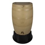 RTS Home Accents 551000901A5481 Polyethylene 50 Gallon Flat Back Rain Barrel with Stand, Oak