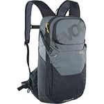 EVOC RIDE 12 bike travel rucksack for trails and other activities (clever pocket management, ventilated with AIR-PAD back padding, incl. 2L HYDRATION BLADDER), Carbon Grey/Black