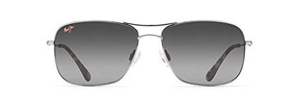 Maui Jim Unisex's Wiki Sunglasses, Silver/Neutral Grey Polarized, Medium