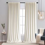 Aljctns Ivory Velvet Curtains 84 inches Luxury 50% Blackout Velvet Curtains for Bedroom Living Room,Thermal Insulated Super Soft Window Drapes Rod Pocket & Back Tab, 52" W x 84" L, 2 Panels Set