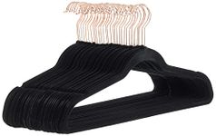 Amazon Basics Velvet Suit Hangers, 30-Pack, Black/Rose Gold