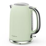 LONGDEEM Electric Kettle Quiet Stainless Steel Interior, Wide-Open Lid 1.7L 1500W Electric Tea Kettle, Easy to Clean, Non-BPA Kettle & Hot Water Kettle, Auto Shut-Off & Boil-Dry Protection, Green