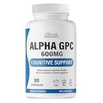 Alpha GPC Choline Brain Supplement for Acetylcholine, Supports Cognitive Health, Non-GMO, Gluten Free, 90 Vegetarian Capsules, Made In Canada by Vibrant Naturals