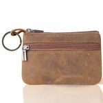 1 Pcs Cash Change Wallet Leather Mens Tray Purses Coin Purse Key Wallet Pouch for Men Dad Father Women (Retro Brown)