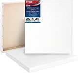 U.S. Art Supply 30 x 36 inch Stretched Canvas 12-Ounce Triple Primed, 3-Pack - Professional Artist Quality White Blank 3/4" Profile, 100% Cotton, Heavy-Weight Gesso - Acrylic Pouring, Oil Painting