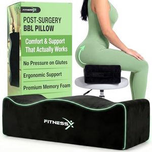 FitnessX BBL Pillow for Sitting After Surgery – Post-Op Brazilian Butt Lift Recovery Cushion with Firm Foam, Velvet Cover & Anti-Slip Base – Supports Up to 220 lbs for Home, Office & Travel