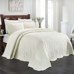 Superior Bedspread, Cotton Polyester, Ivory, Full