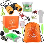 GTPHOM Outdoor Explorer Kit Gifts Toys - 20 Pieces Birthday Present for 3-10 Years Old Boys Girls Adventure STEM Backpacking Compass Binocular Camping Bug Catcher Hiking Pretend Play Fun for Kids