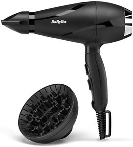 BaByliss Haartrockner Shine Pro 2200 – 2200W, Ionen-Technologie, Anti-Frizz-Effekt, inklusive Diffusor & Düse, Hergestellt in Italien, Schwarz, 6713DE