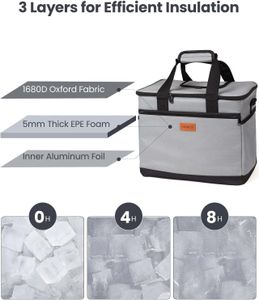 Kollea 30L Insulated Cooler Bag – Leak-Proof Lunch Box with Straps, Multi-Pocket, Travel & Picnic
