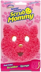 Scrub Mommy Cat Shape - Use as a Regular Scrub Mommy or as a Cleaner for Pet Areas and Messes - One Side for Scrubbing, the Other for Mopping Up