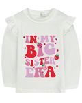 DHASIUE in My Big Sister Era Tshirt Ruffled Long Sleeve Shirts Strawberry Baby Girl My Big Sister Era Outfits White 4-5 Years