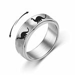 Punk Dinosaur Fidget Spinner Rings for Women Men Hypoallergenic Stainless Steel Ring Stress Relieving Anxiety Ring Jurassic Dinosaurs Rotate Freely Finger Band for Girl Boy Comfort Fit Jewelry Gift Christmas Birthday, 8, Metal, new
