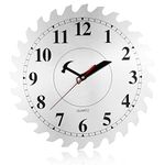 CIGERA 12 Inch Metal Wall Clock with Circular Saw Blade Dial, Handsaw and Hammer Pointer,Great Decor for Home,Workshop and Man Cave