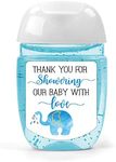 Hand Sanitizer Labels Thank You for Showering Our Little One with Love Stickers, Baby Shower Favor Stickers, Baby Shower Party Favors for Boy.