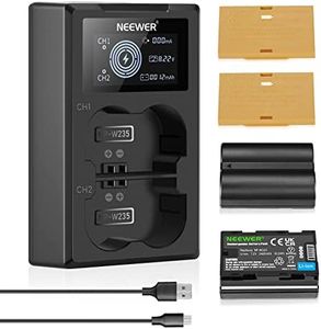 NEEWER NP-W235 Camera Battery Charger Set, Dual Slot USB Charger with LCD, 2 Pack 2400mAh Replacement Batteries Compatible with Fujifilm X-T5 X-T4 GFX 100S X-H2S X-S20 GFX 50S II VG-XT4 Battery Grip