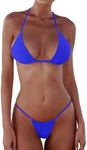 XUNYU Thong Bikini Sets for Women - Brazilian Micro String Bikinis Sexy Two Piece Swimsuit Triangle Top Halter Bathing Suits