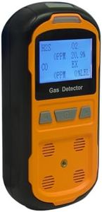 Upgraded 4 Gas Monitor Multi Gas Detector, Yfwsrecinoe Gas Leak Detector, Rechargeable 4 Gas Monitor Ex H2s Co O2 with LCD Multiple Indicator (Orange)