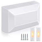 Saillong Wired Doorbell Chime Kit, 2 16V 10VA Lighted Doorbell Push Buttons with 2 Notes for Front, Rear Door and Doorbell Chime Box for Home Wall, Compatible with Most Doorbells(White, Yellow Light)