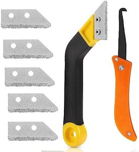 8 Pcs Pro Grout Removal Tool, Grouting Tool with 5 Pieces Extra Replacement Accessories, Grouting Rake Tile Grout Hand Saw Angled Grouting Clean Remover for Tile Cleaning