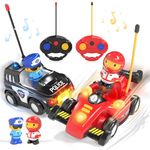 Lehoo Castle 2 Pack Remote Control Cars, Toddler Toys, Police & Race RC Car, RC Bumper Cars, Toys for 3 4 5 6 Year Old Boy, Gifts for Boys Ages 3-6