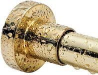 BRIOFOX Spring Tension Curtain Rod 43-73 Inches, Rust-Resistance and Non-Slip Shower Curtain Rod for Bathroom, Gold