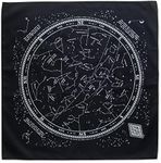 Colter Co. Glow In The Dark Stargazer Bandana - 100% Cotton Black Bandana with Star Chart Design - Made In The USA (22" x 22")