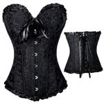 Designeez 1Pc Women Steampunk Plus Size Corsets Lace Up Boned Overbust Bustier/Waist Cincher Body Shaper