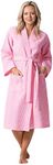 Turkish Linen Waffle Knit Lightweight Kimono Spa & Bath Robes for Women - Quick Dry - Soft, Pink, Medium