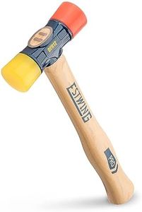 Estwing - DFH-12 Rubber Mallet - 12 oz Double-Face Hammer with Soft/Hard Tips & Hickory Wood Handle - DFH12,Black Red & Yellow