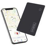 Reyke Slim Wallet Tracker Card, Tracker Tag Works with Apple Find My (iOS Only), Rechargeable Bluetooth Wallet Finder for Luggage Suitcase, Bag, Passport, IP68 Waterproof, Black 1 Pack