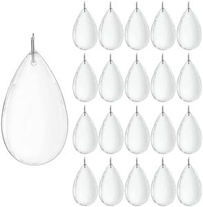 H&D Teardrop Chandelier Crystal Pendants Prisms Parts Beads Clear Pack of 20