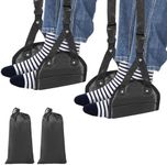 2 Pack Aircraft Travel Footrest Hammock, Adjustable Length Airplane Foot Hammock for Flight Comfortable Foot Rest Plane Footrest for Long Trips