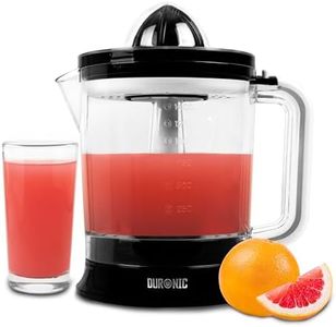 Duronic Electric Juicer Machine JE416 Citrus Squeezer, Fresh Hand Pressed Orange Juice Maker, Healthy Fruit Extractor Machines for Cold Press Oranges Lemon Lime Grapefruit with 2 Cones & Pulp Filter