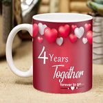 ME & YOU Romantic Anniversary Gift for Wife/Girlfriend/Boyfriend/Husband/Her/Him/Bhaiya/Bhabhi/Friends & Parents | 4 Years Together Forever to Go Anniversary Gift (Coffee Mug)