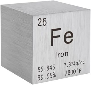 STPCTOU Iron Cube Pure Metal High Density Cube Laser Engraved Cube for Element Collection Lab Material Periodic Table of Elements Collection DIY Teacher Science Creative Gift (Iron, 1 Inch)