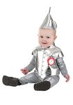 Wizard of Oz Tin Man Costume for Infants, Silver Metallic Tin Man Suit Outfit for Halloween 6/9 Months