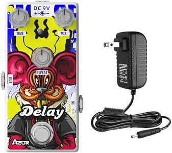 AZOR Digital Delay Guitar Effect Pedal with Pedal Power Supply Adapter