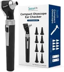 SereneLife Fiber Optic Otoscope/Auriscope, Home Ear Inspection DIY Tool, Simple Operation, 3X Magnification, Bright LED, Includes Reusable Ear Tips, Battery Operated, For All Ages & Pets