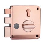 Godrej Rim Lock I Tribolt Ultra XL+ l 1CK Deadbolt I for Inside Opening Wooden Door | Left/Right Handed Doors I 4 Keys I 5-Year Warranty I Manual Locking l Rose Gold Finish