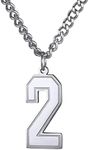 KeyStyle Number Necklace For Men Women, Custom Youth Baseball Necklaces with Numbers for Boys, Personalized Jersey Number Chain Sports Fans Pendant Soccer Football Basketball for Girls,