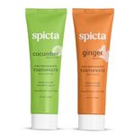 Spicta Cucumber Mint & Ginger Mint Natural Hydroxyapatite Toothpaste | Teeth Whitening, Removes Bad Breath, Tartar, Plaque I Herbal, Fluoride Free, SLS Free Toothpaste for Adults & Kids | Pack of 2