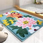 Roseate Nature Super Soft (40x60 cm) Microfibre 2000 GSM Bath Mat Super Absorbent Anti Skid Door Mats for Home/Bathroom/Bedroom/Kitchen/Floor Mat (Green) Pack of 1