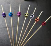 AILEXI Cocktail Sticks 100 Counts Wooden Toothpicks Party Supplies Frill Finger Food Fruits Sandwich Nibbles - Multicolor Shantou