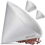 Simple Craft Reusable Pour Over Coffee Filter - Stainless Steel Fine Mesh Reusable Coffee Filter - Paperless Coffee Filter Reusable Design For Chemex, Hario, Ovalware, and Other Carafes (Filter #1)